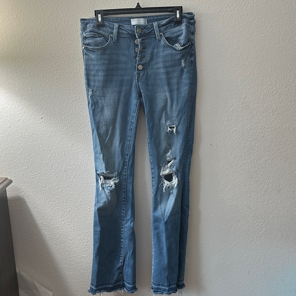 Distressed Blue Jeans
